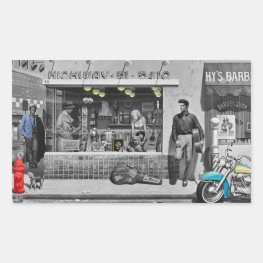 HWY 51 Zilver Rechthoekige Sticker (Voorkant)