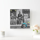 HWY 51 Zilver Vierkante Klok (Huis)