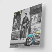 HWY 51 Zilver Vierkante Klok (Hoek)