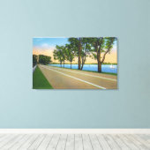 Hwy Route 5 Uitzicht Seneca Lake Canvas Afdruk (Insitu (Houten vloer))