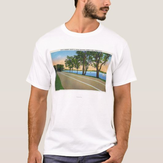 Hwy Route 5 Uitzicht Seneca Lake T-shirt (Voorkant)