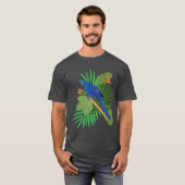 Hyacint ara met bladeren t-shirt (Voorkant volledig)