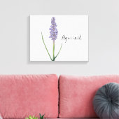 Hyacint Bloem Watercolor Canvas Print (Insitu (Woonkamer))