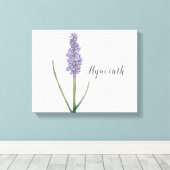 Hyacint Bloem Watercolor Canvas Print (Insitu (Houten vloer))