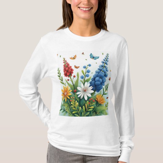 Hyacint bloemen t-shirt (Voorkant)