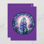 Hyacint Glas in lood Art Briefkaart (Voorkant / Achterkant)