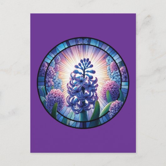 Hyacint Glas in lood Art Briefkaart (Voorkant)
