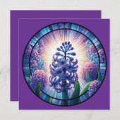 Hyacint Glas in lood Art Kaart (Voorkant / Achterkant)