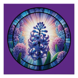 Hyacint Glas in lood Art Perfect Poster