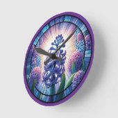 Hyacint Glas in lood Art Ronde Klok (Hoek)