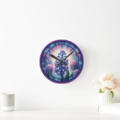 Hyacint Glas in lood Art Ronde Klok (Huis)