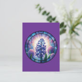 Hyacint Glas-in-lood Kunst Briefkaart (Staand voorkant)