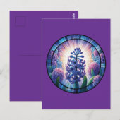 Hyacint Glas-in-lood Kunst Briefkaart (Voorkant / Achterkant)