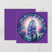 Hyacint Glas-in-lood Kunst Kaart (Voorkant / Achterkant)