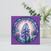 Hyacint Glas-in-lood Kunst Kaart (Staand voorkant)