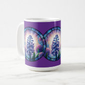 Hyacint Glas-in-lood Kunst Koffiemok (Voorkant links)