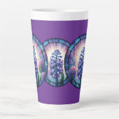 Hyacint Glas-in-lood Kunst Latte Mok (Voorkant)