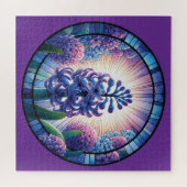 Hyacint Glas-in-lood Kunst Legpuzzel (Horizontaal)