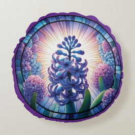 Hyacint Glas-in-lood Kunst Rond Kussen