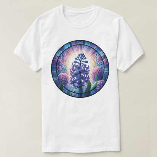 Hyacint Glas-in-lood Kunst T-shirt (Design voorkant)