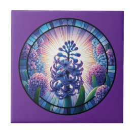 Hyacint Glas-in-lood Kunst Tegeltje