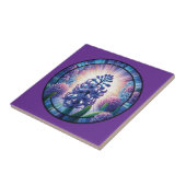 Hyacint Glas-in-lood Kunst Tegeltje (Zijkant)