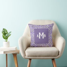 Hyacint Paarse reverse Greek key border monogram