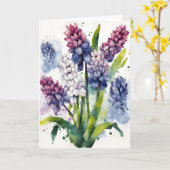 Hyacint - Watercolorbloemen Kaart (Gele Bloem)