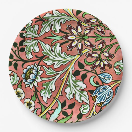 Hyacint - William Morris Design Papieren Bordje (Voorkant)