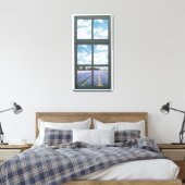 Hyacinten Floral Faux Window Uitzicht Canvas Afdruk (Insitu (Slaapkamer))