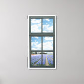 Hyacinten Floral Faux Window Uitzicht Canvas Afdruk (Voorkant)