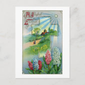 Hyacinten, Kruis en Sterren  Pasen Feestdagenkaart (Voorkant)