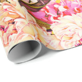 Hyacinth and peonis flowers, seamless pattern. Wat Cadeaupapier (Rol Hoek)