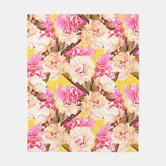 Hyacinth and peonis flowers, seamless pattern. Wat Fleece Deken (Voorkant)