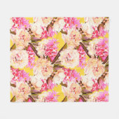 Hyacinth and peonis flowers, seamless pattern. Wat Fleece Deken (Voorkant (Horizontaal))