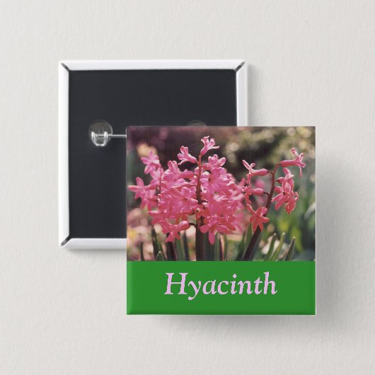 Hyacinth Cluster Vierkante Button 5,1 Cm (Voorkant /achterkant)