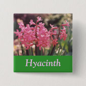 Hyacinth Cluster Vierkante Button 5,1 Cm (Voorkant)