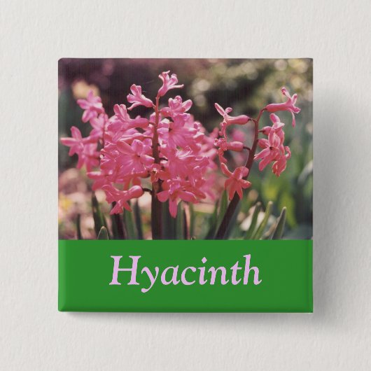 Hyacinth Cluster Vierkante Button 5,1 Cm (Voorkant)