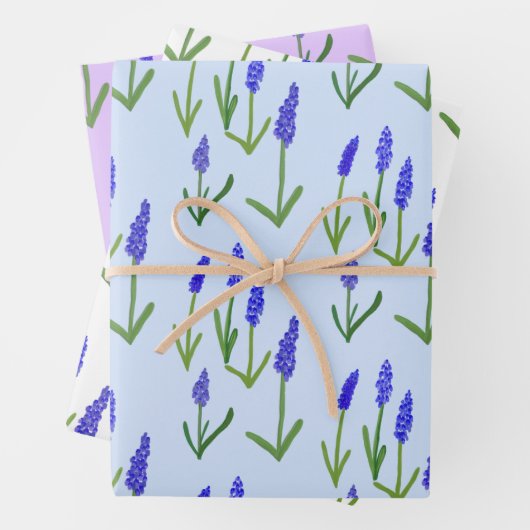 Hyacinth Easter Spring Floral Pattern Bulbs Gift Inpakpapier Vel (In situ)