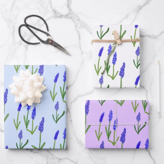 Hyacinth Easter Spring Floral Pattern Bulbs Gift Inpakpapier Vel (Voorkant)