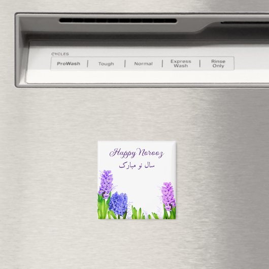 Hyacinth Flowers Paars Blue Pink Happy Norooz Magneet (Insitu (Vaatwasser))