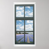 Hyacinth Flowers Spring Faux Window Uitzicht Poste Poster (Voorkant)