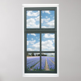 Hyacinth Flowers Spring Faux Window Uitzicht Poste Poster