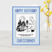 Hyacinth House Plant Pun Cartoon Kaart (Gele Bloem)