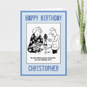 Hyacinth House Plant Pun Cartoon Kaart