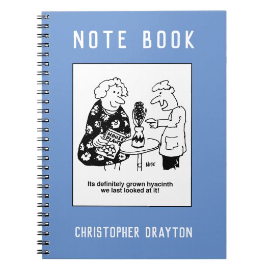 Hyacinth House Plant Pun Cartoon Notitieboek (Voorkant)