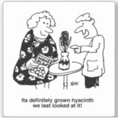 Hyacinth House Plant Pun Cartoon Sticker (Voorkant)