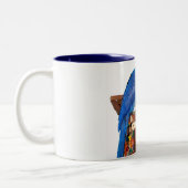 Hyacinth Macaw (15 oz) Tweekleurige Koffiemok (Links)
