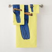 Hyacinth macaw bird cartoon illustraties bad handdoek (Insitu)