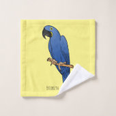 Hyacinth macaw bird cartoon illustraties bad handdoek (Wasdoekje)